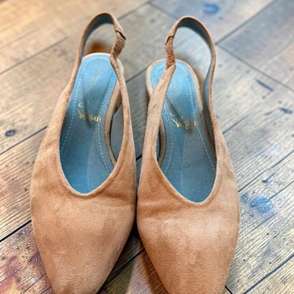 Will’s Vegan Store "Donna" Suede Slingback Flats - Size EU 38 (Fits US 7)